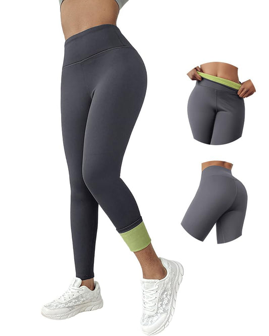 CHICME Fleece Lined Leggings Women Tummy Control Thermal Warm High Waisted Winter Yoga Pants-