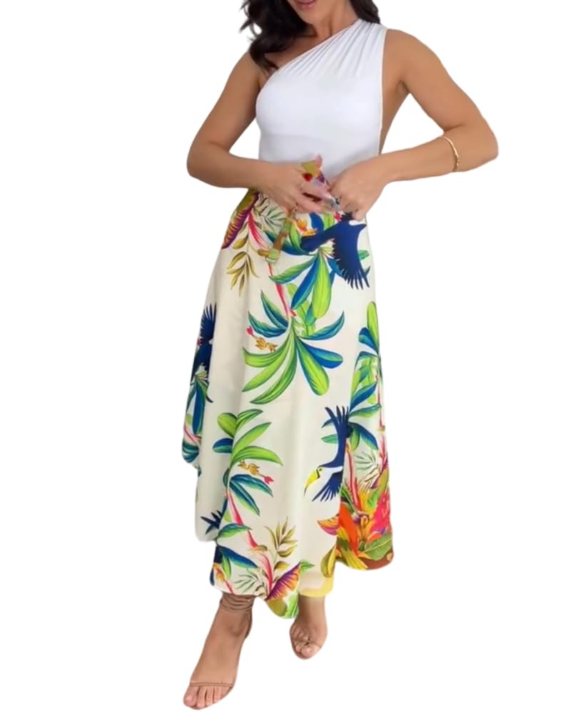 CHICME Womens Beach Skirt Summer 2026 Tropical Floral Print Self Tie Knot Split Hawaii Wrap Skirt