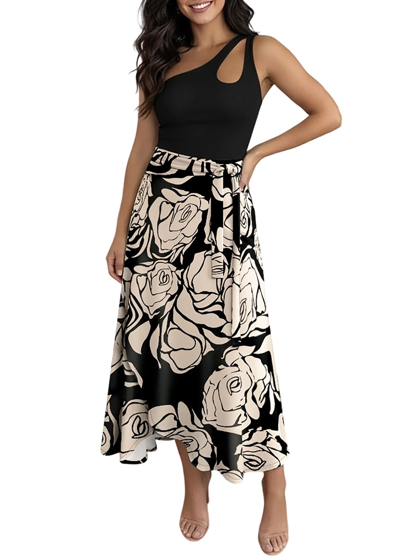 CHICME Womens Beach Skirt Summer 2026 Floral Print Self Tie Knot Split Hawaii Wrap Skirt-bk-L