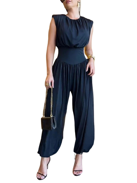 Savashey Womens Summer One Piece Jumpsuit Sleeveless Dressy Jumpsuits High Slit Casual Overalls for Vacation Evening Wear (Copy)