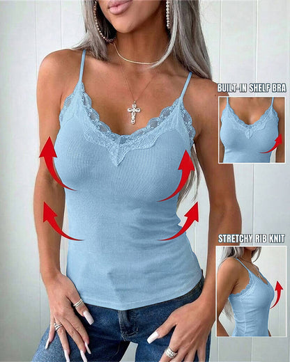 CHICME Womens Camisole with Built in Bra Cami Tank Tops