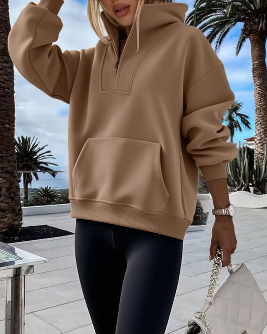 Emmy_chiz21 Women's Oversized Sweatshirts Half Zipper Long Sleeve Pullover Tops