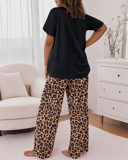 CHICME Womens Pajamas Sets 2 Piece Short Sleeve Lounge Set