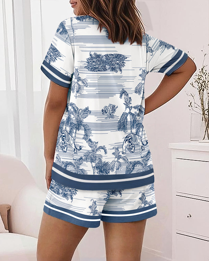 CHICME Pajamas Set for Women 2 Piece Pjs Lounge Set