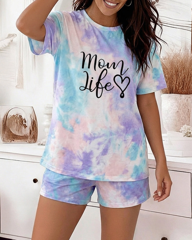CHICME Pajamas Set for Women 2 Piece Pjs Lounge Set Soft Short Sleeve Tops and Sleep Shorts with Pocket