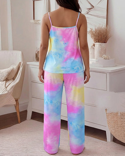 CHICME Womens Pajamas Set 2 Piece Adjustable Strap Tank Pj Set