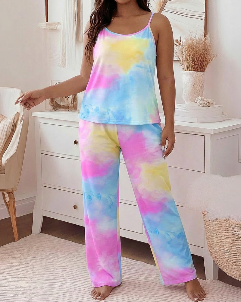 CHICME Womens Pajamas Set 2 Piece Adjustable Strap Tank Pj Set
