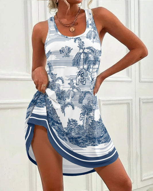 CHICME Womens Summer Dresses Casual Sleeveless U Neck Sundress