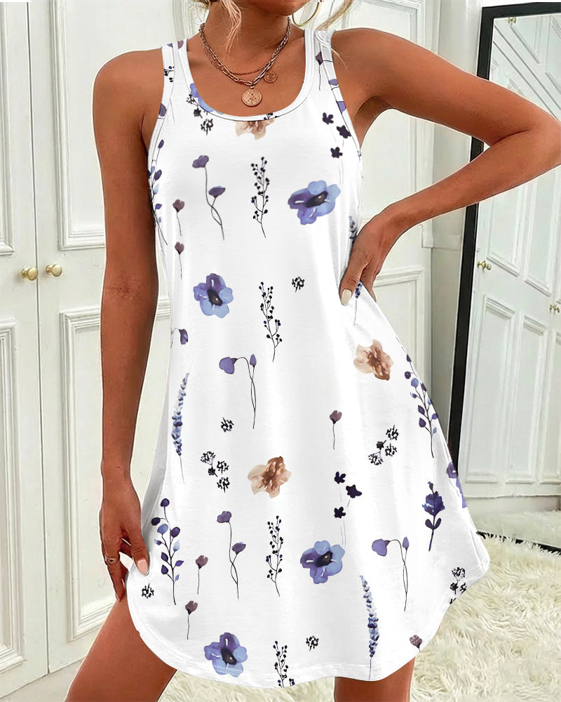 CHICME Womens Summer Sleeveless U Neck Casual Dresses