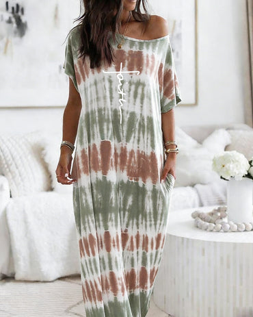 CHICME Long Nightgowns for Women Short Sleeve Pajama Nightgown Maxi House Dress with Pockets Sleepwear