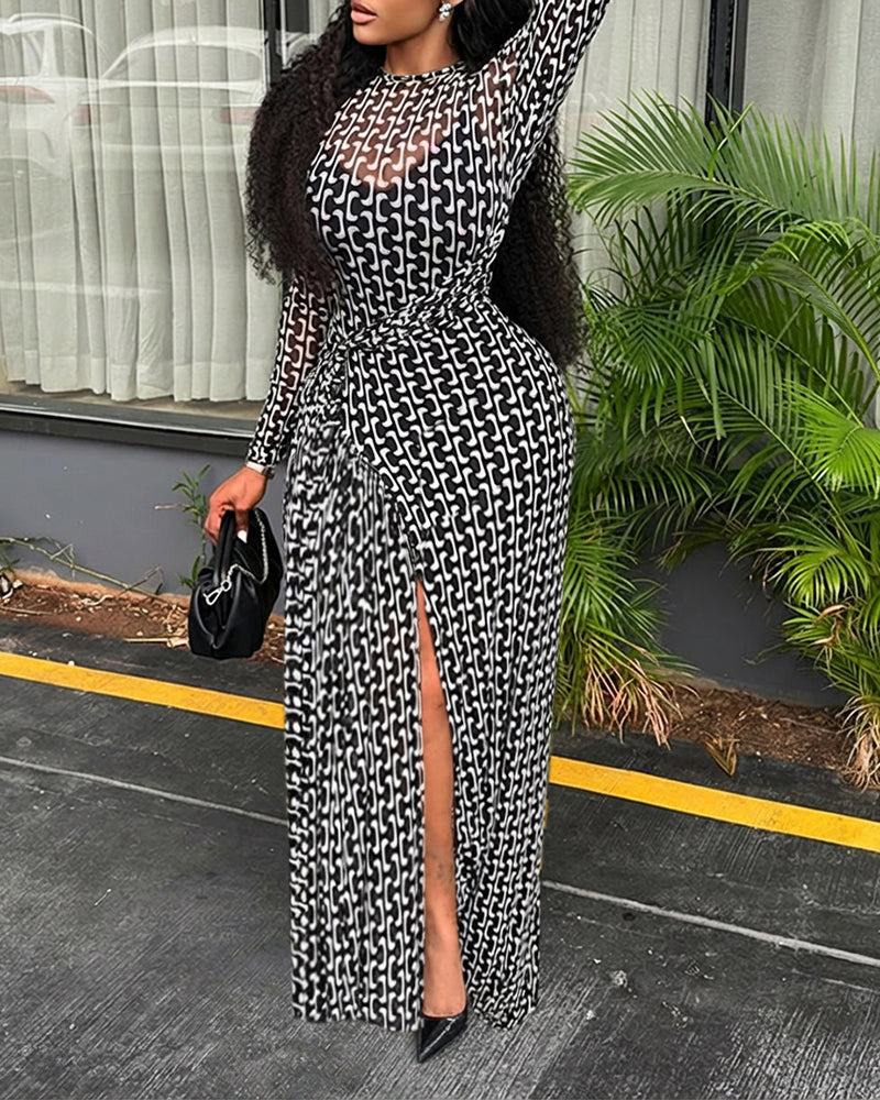 CHICME Womens Maxi Dresses 2 Piece Floral Mesh Set