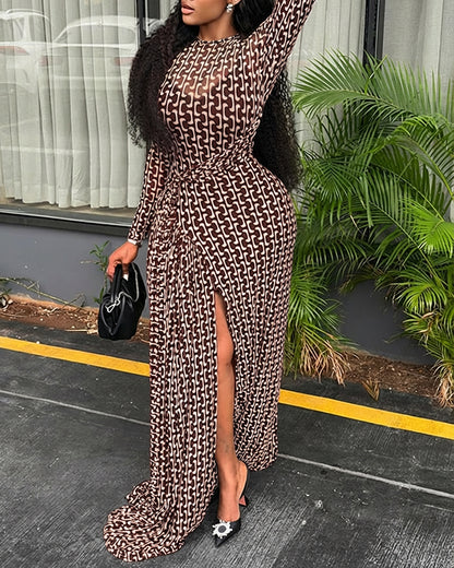 CHICME Womens Maxi Dresses 2 Piece Floral Mesh Set