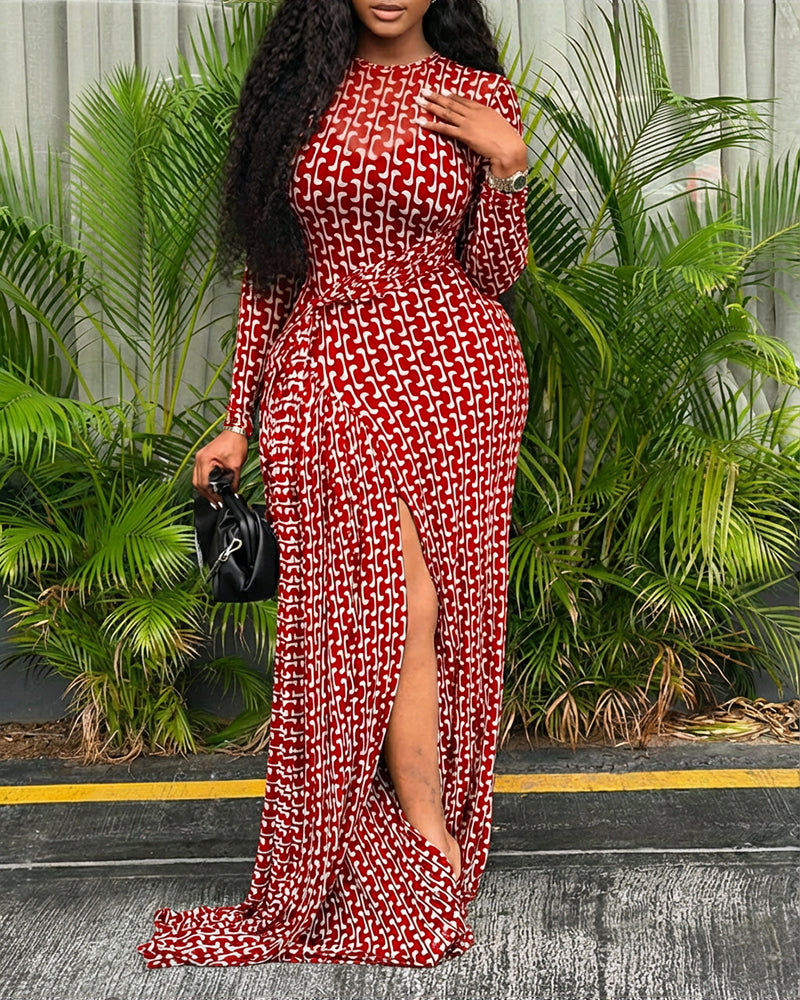 CHICME Womens Maxi Dresses 2 Piece Floral Mesh Set