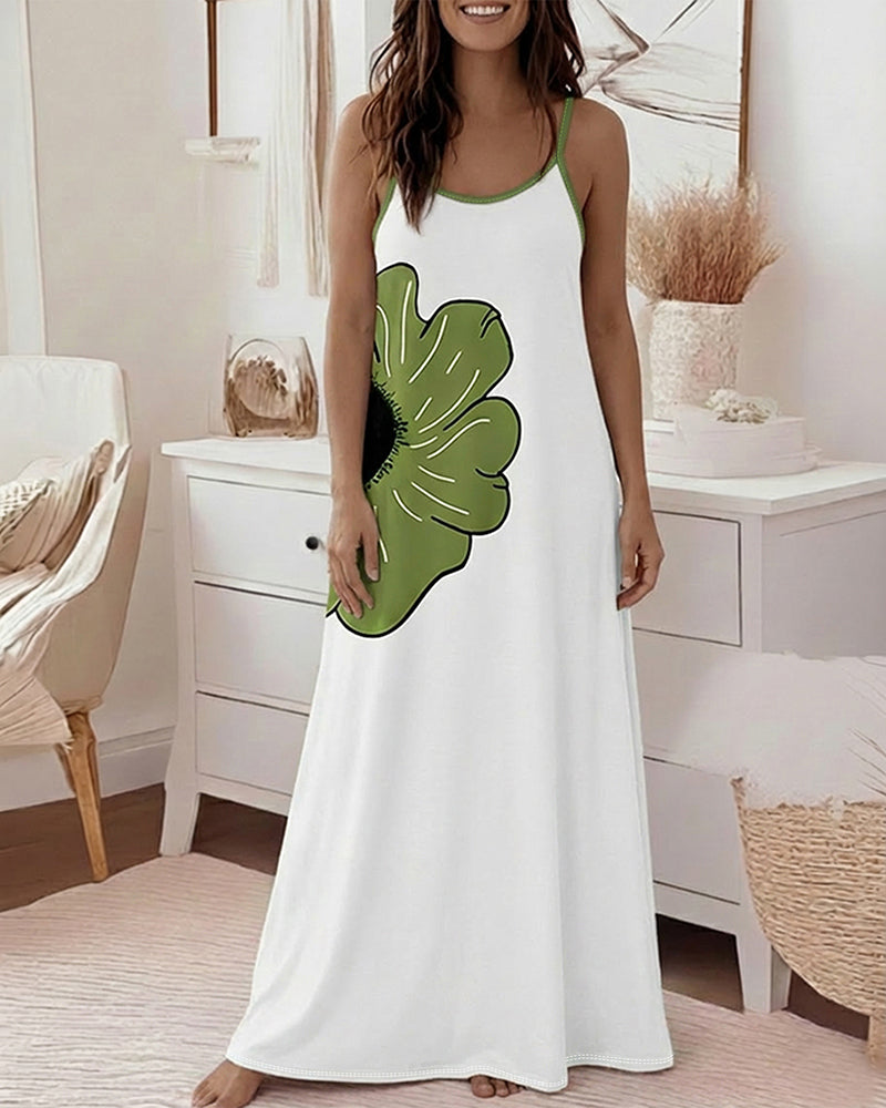 CHICME Womens Sleeveless Nightgown Soft Comfy Long Nightgown Pajama Lounge Dress with Pockets