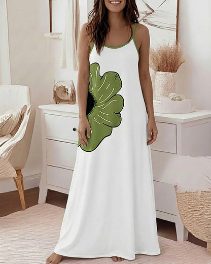 CHICME Womens Sleeveless Nightgown Soft Comfy Long Nightgown Pajama Lounge Dress with Pockets