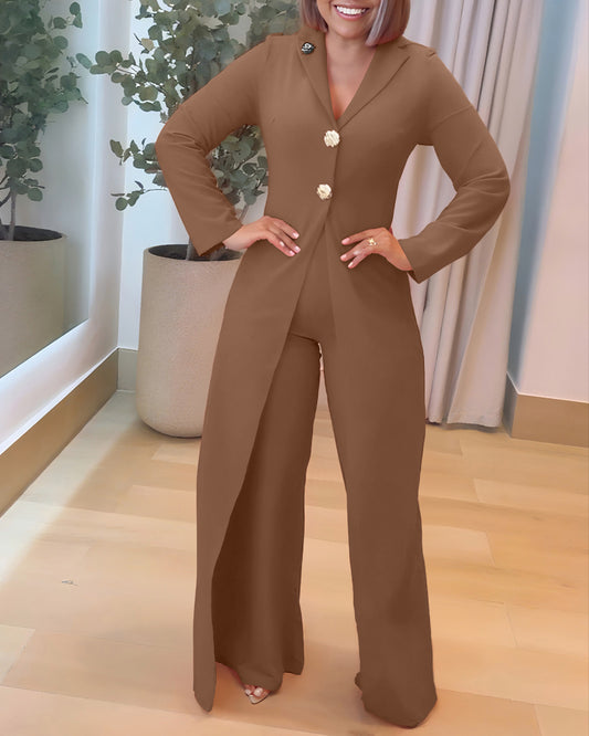 Leanneharris Womens Faux Two Piece Jumpsuits Casual Dressy