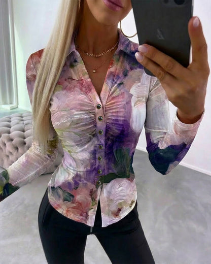 CHICME Sheer Mesh Button Down Shirt