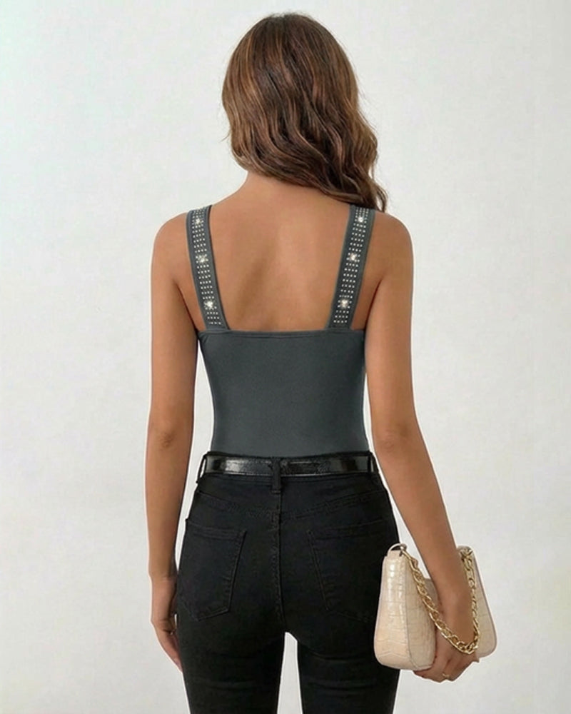 CHICME Square Neck Sleeveless Tank Top