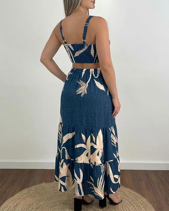CHICME Summer Dresses for Women 2026 Sleeveless Casual Boho Maxi Dress