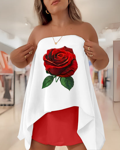 CHICME Women's 3 Piece Summer Outfits Off Shoulder Batwing Sleeve Tops