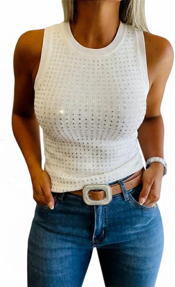 CHICME Womens Summer Sleeveless Ribbed Tank Tops