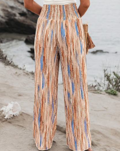 CHICME Womens Wide Leg Pants Boho High Waisted Pants