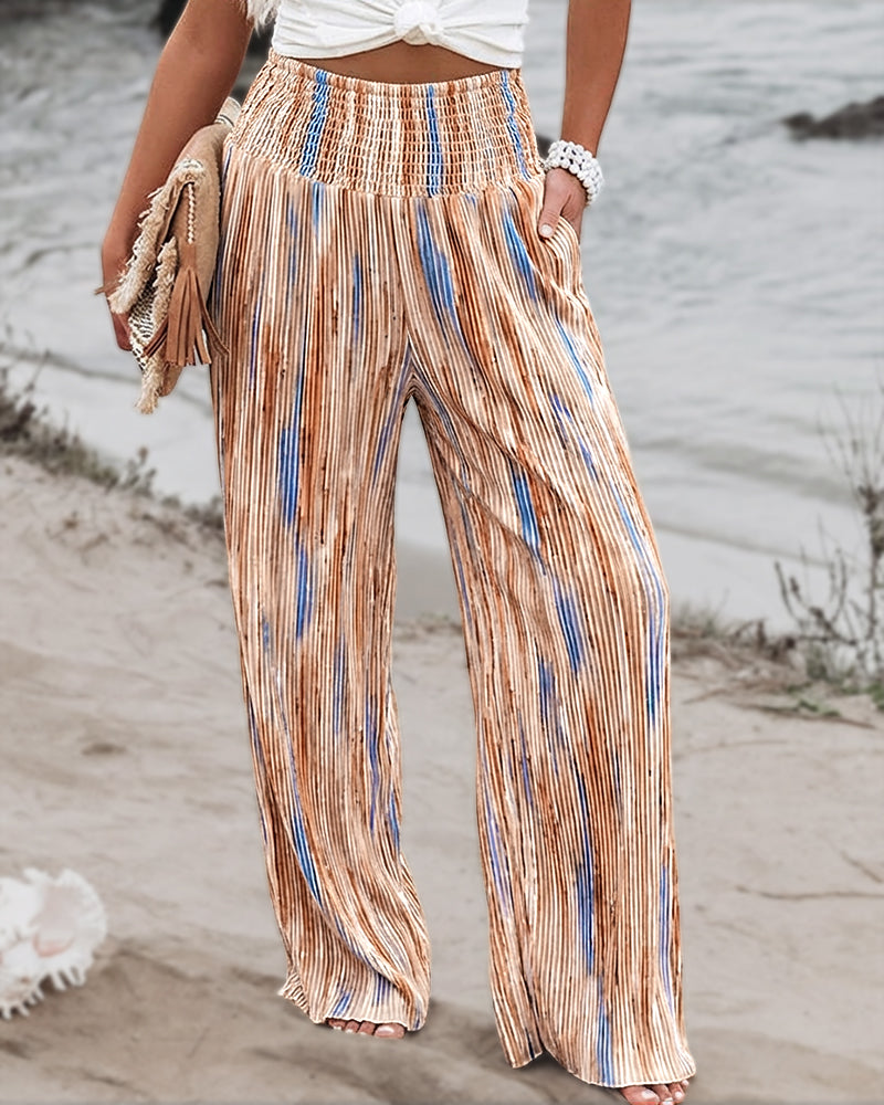 CHICME Womens Wide Leg Pants Boho High Waisted Pants