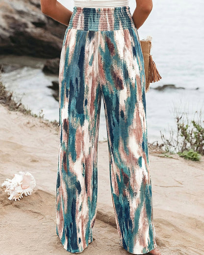 CHICME Womens Wide Leg Pants Boho High Waisted Pants